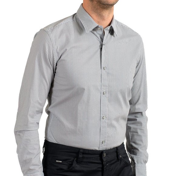 Hugo Boss Men's "Ronni" Slim Fit Stretch Multi-Color Long Sleeve Casual Shirt - Picture 5 of 9